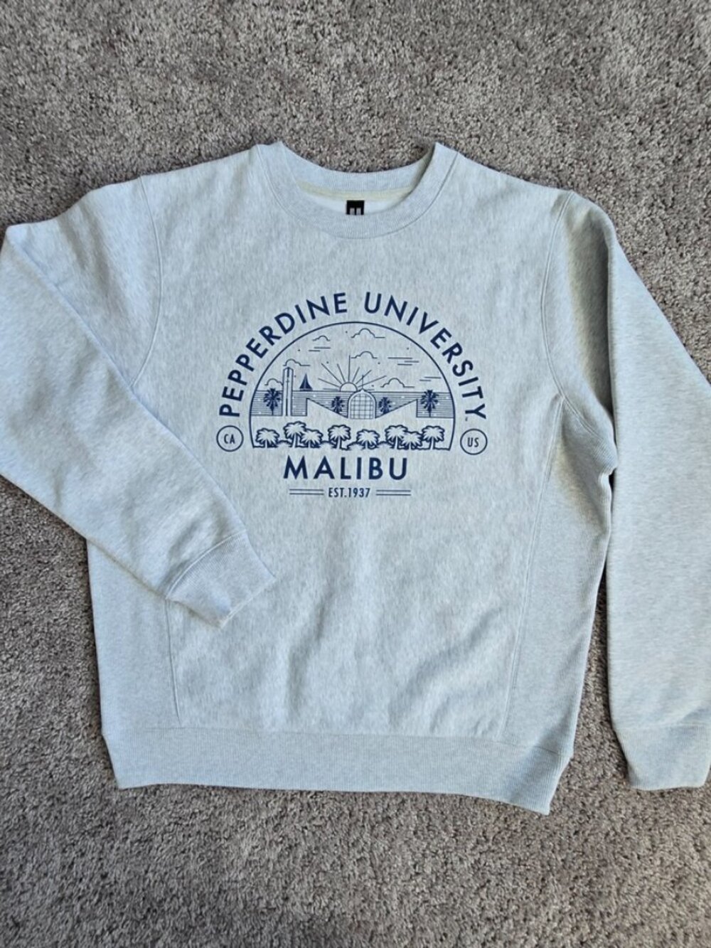 USCAPE Pepperdine University Malibu Heavyweight Crewneck Sweatshirt Gray M